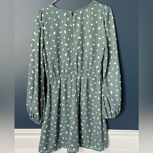 Abercrombie and Fitch Long Sleeve Button Mini Dress Green Size Small EUC - Picture 7 of 7